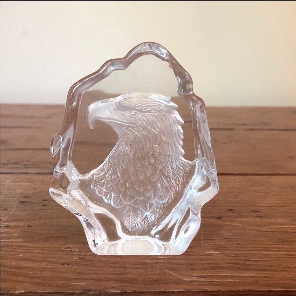 Patriotic Eagle Glass Paperweight